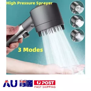 High Pressure 3 Modes Hand Shower Head Adjustable Pressurized Powerful Sprayer - Picture 1 of 13