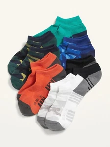 Old Navy Kids Boys Gender-Neutral Go-Dry Ankle Socks 6-Pack Size Medium Large - Picture 1 of 1