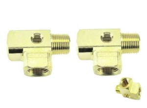 2 1/4" NPT Brass Barstock Street Tee Pipe Fitting 1/8" NPT Drilled Tapped Hole - Foto 1 di 2