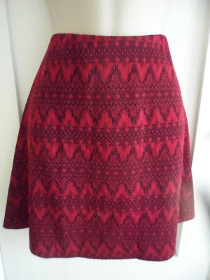 Ladies size 12 George Burgundy Red and Black short winter skirt   Elasticated - Image 1 of 4