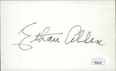 Ethan Allen Cincinnati Reds Signed 3x5 Index Card JSA Authenticated - Image 1 of 2