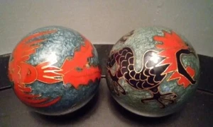 Chinese Dragon & Phoenix Boading Anti-Stress Balls with Bell Chimes No Box - Picture 1 of 3