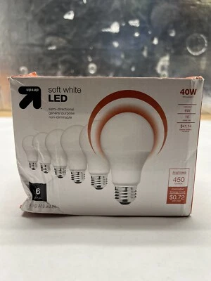 LED 40W 6pk Light Bulbs Soft White - up & up New - Image 1 of 4