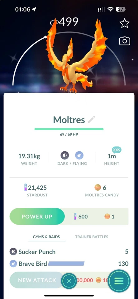 Pokémon Brillante Galarian Moltres talla XXS - Comercio - GO Leer Descripción Foto 1 de 1