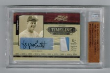 GEORGE BRETT  NOLAN RYAN 2004 PLAYOFF PRIME CUTS AUTO PATCH DUAL # 7/25