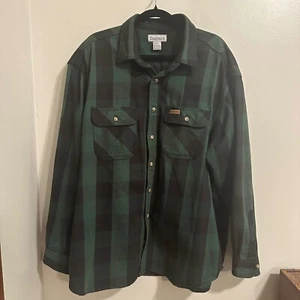 Carhartt Flanell Hemd Jacke grün schwarz kariert Knopfleiste Langarm 2XL - Bild 1 von 5