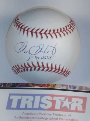 Doug Drabek Firmado OML Béisbol Tristar y MLB Holo Inscrito "90 NL CY" Piratas Foto 1 de 4
