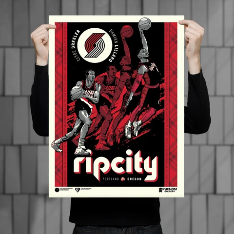 Phenom Gallery Portland Trailblazers Mixtape 18" x 24" Serigraph (Printer Proof) Cover