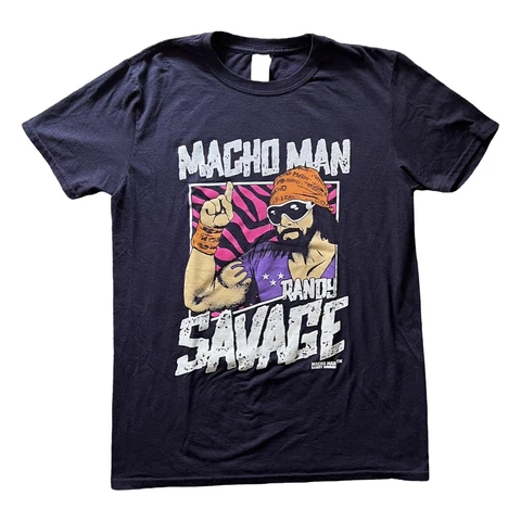 WWE Macho Man Randy Savage Men’s Wrestling Purple T-Shirt Medium Cover