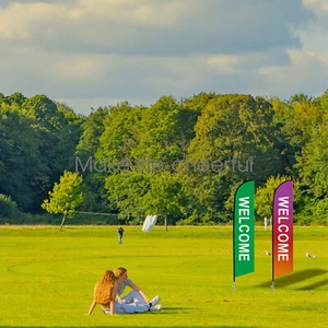 New Open Feather Flags with Pole Kit, Advertising Flags for Business - Picture 1 of 60