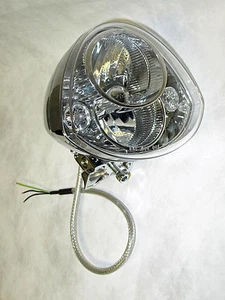 Faro cromado para motocicleta American Iron Horse aprobado por el PUNTO con LED DRL y cable - Imagen 1 de 12