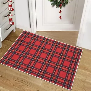 Weihnachten Eingangsteppich Xmas Buffalo Plaid Klein Teppich Carpet Rutschfest Fleckenres... - Bild 1 von 7