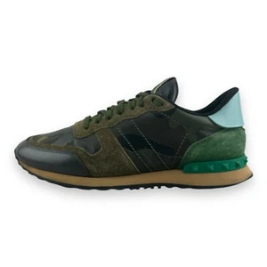VALENTINO Camo Rockrunner Khaki/Black Men’s Trainers Size UK 7.5 EU 41.5 - Picture 1 of 7