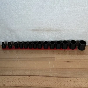 Juego de enchufes poco profundos GSW unidad SAE 1/2" 12 puntos Snap-On 14 piezas 3/8 a 1-1/4" - Imagen 1 de 6
