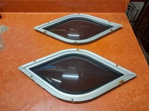 1970s-1980s Chevy GMC Ford Dodge Boogie Van Portal Bubble Eye Shaped Window Pair - Picture 1 of 17