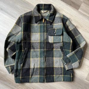 Vintage 80s Woolrich Men’s Size Small Wool Snap Up Plaid Shirt EUC Size 38 - Bild 1 von 5