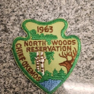 Pfadfinder BSA Camp Northwoods 1963 Pfeilspitze Häuptling Okemos Michigan Rat Aufnäher - Bild 1 von 2