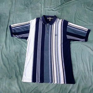 Vintage Knights of Round Table Mens XL Short Sleeve Bowling Polo Shirt Striped - Picture 1 of 5
