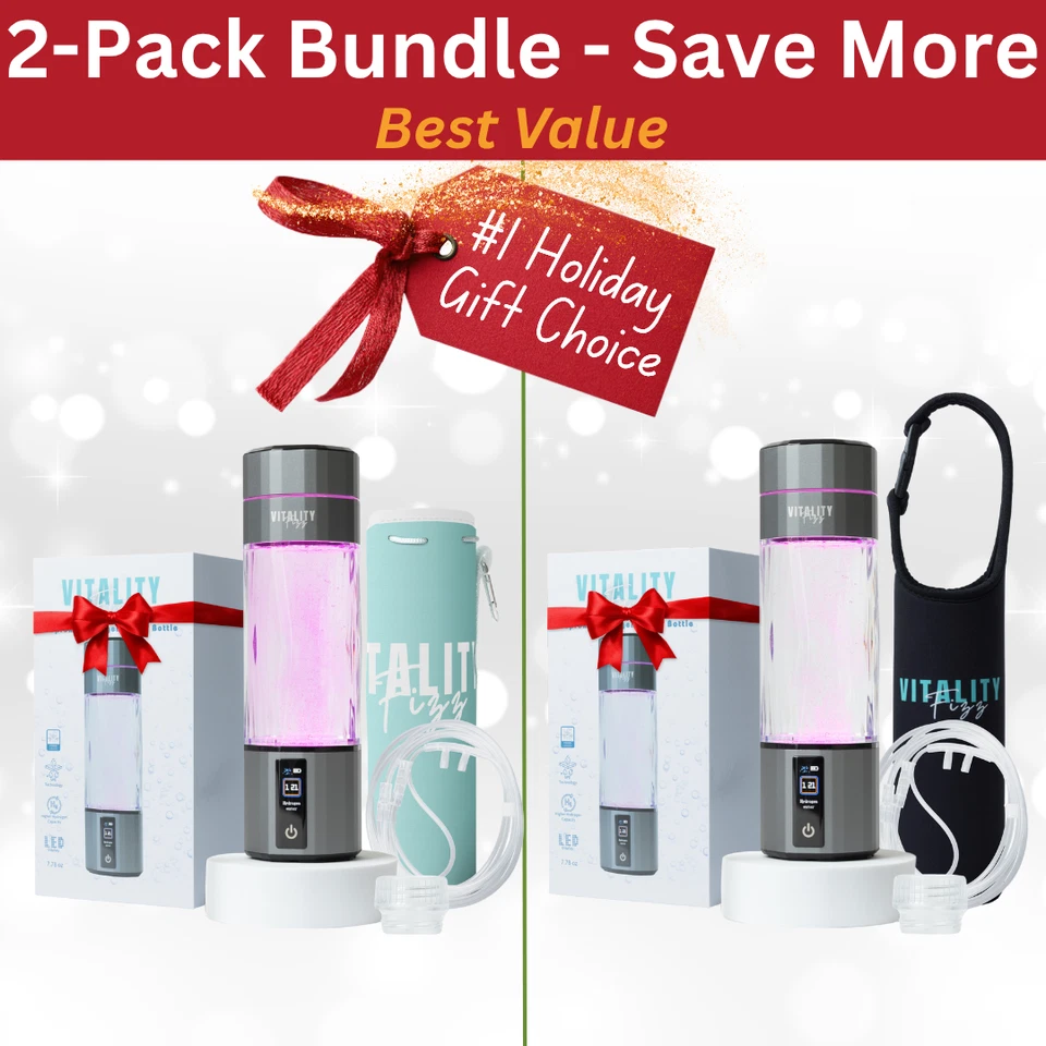 2 Pack Portable Hydrogen Water Bottle Generator 6K+ PPB SPE/PEM USB Rechargeable - Image 1 of 4