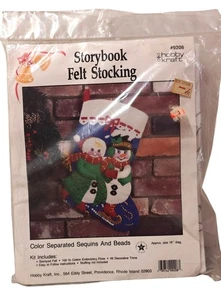 Hobby Kraft Storybook Felt Stocking Needlepoint Kit NEW - Picture 1 of 4