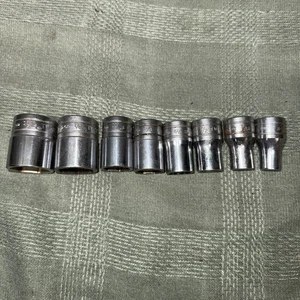 8 pc Snap On TW121-TW301 3/8”-15/16”SAE Drive Shallow Socket 1/2" Drive 6pt - Bild 1 von 9