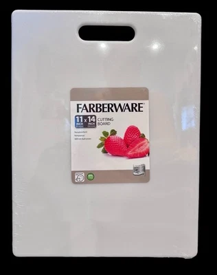 New In Packaging Farberware Plastic Cutting Board 11 inch by 14 inch White - Image 1 of 3