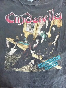 Vintage 1991 Cinderella World Tour T-Shirt XL schwarz doppelseitig Band Brockum - Bild 1 von 16