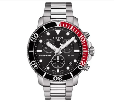 Reloj para hombre TISSOT Seastar 1000 cronógrafo cuarzo esfera negra T120.417.11.051.01 Foto 1 de 4