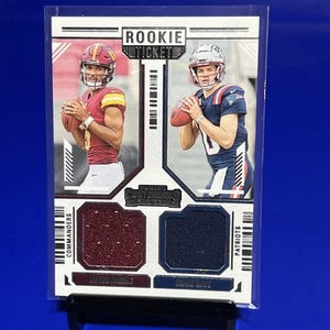 Jayden Daniels/Drake Maye - Rookie Ticket Dual Patch RC - Picture 1 of 4