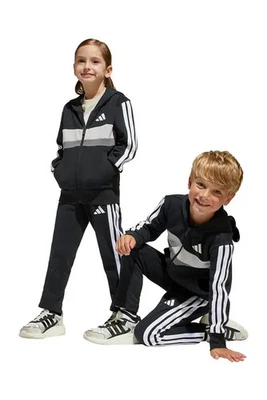 Tuta Unisex Adidas Essentials Tiberio 3-Stripes - Nero/Grigio - Immagine 1 di 4