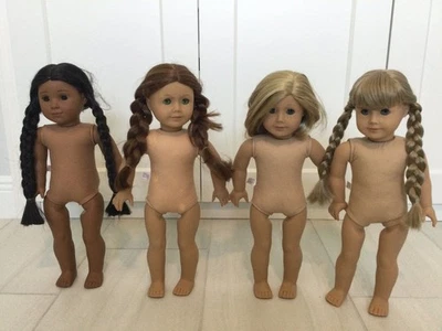 Lote de 4 Muñecas American Girl Kirsten Kit Felicity Kaya Desnuda Sin Ropa Foto 1 de 4