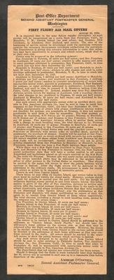 1939 US Post Office Dept. Trans-Pacific Air Mail Service announcement FAM-19 - Image 1 of 3