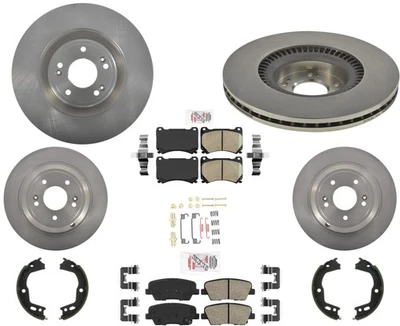 Rotores de freno de disco delanteros y traseros pastillas de freno herrajes para Hyundai Equus 4,6 L 2011 Foto 1 de 4