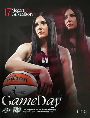Póster de la WNBA Megan Gustafson Las Vegas Aces Gameday 22/07/25. Vs. Atlanta Dream  Foto 1 de 3