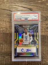 Caleb Love 2022 Panini Prizm Draft Picks Black Gold Auto # /5 PSA 9