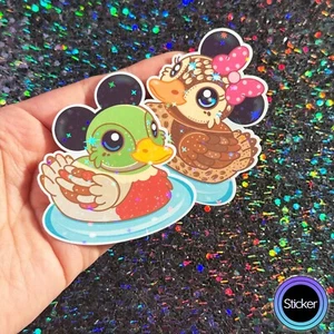 Disneyland Duck Sticker, Cute Disney Duck Sticker, Holographic Overlay - Picture 1 of 7