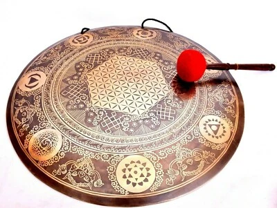 Juego de Gong-Flor de la Vida 22" Vibración Profunda-Terapia de Sonido Gong-Hecho a Mano Foto 1 de 4