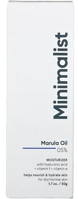 Hidratante facial minimalista para piel seca | 5% aceite de marula | Con ac hialurónico... Foto 1 de 4