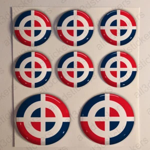 Dominican Republic Stickers Air Force Roundel Cockade 3D Flag Resin Domed - Picture 1 of 1