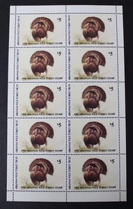 CKStamps: US Wild Turkey Stamp Collection $5 Arkansas MNH OG ( 2 sheets for $25) - Picture 1 of 2