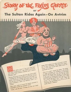 c1954 B F Goodrich Avtrim Airline Flying Carpet Sultan Rides Brochure + Sample - Picture 1 of 4