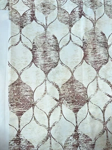 8 Curtain Panels 36"x84", Geometric Design, Tan/Brown 4-Pair EUC - Picture 1 of 5