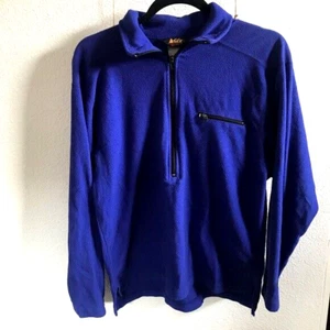 REI Men's Baselayer Fleece Top Shirt L/S blue Adult Men's Small USA MADE halfzip - Picture 1 of 6