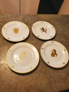 Vintage Disney Parks BEAUTY AND THE BEAST 4pc Dinner Lunch Plate Set 8"
