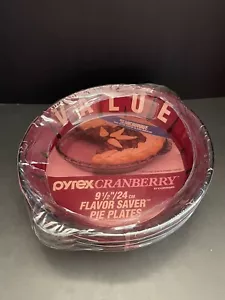 New VINTAGE PYREX 9" Cranberry Colored Glass Pie Plate / Baking Dishes total (3) - Picture 1 of 10