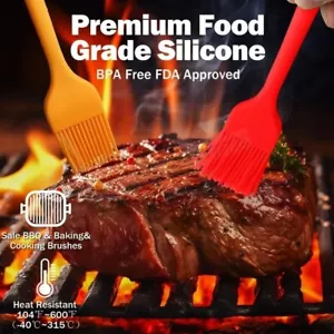 Silicone Cooking Brushes–BBQ Grill Oil Baster, Butter & Sauce Brush 1,3 or 5PCS - Picture 1 of 26