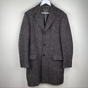 Sisley Wool Blend Houndstooth Tweed Coat Men's Size 50 - Picture 1 of 10