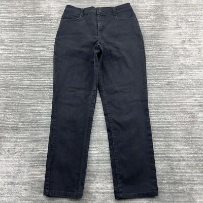 Jeans Style & Co para mujer talla 8S pierna ajustada elástica tiro alto lavado oscuro denim negro Foto 1 de 4
