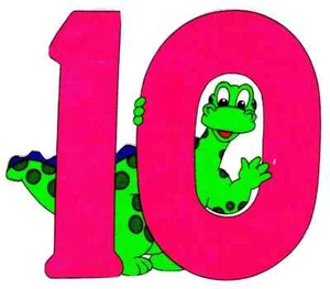 dinosaur number fabric applique iron on #10 not embroidered 5 inch new - Picture 1 of 2