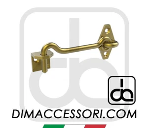 GANCIO OTTONE MISURE DA 100MM A 300MM GANCI FERMA PORTA FINESTRA FERMAPERSIANE - Picture 1 of 8